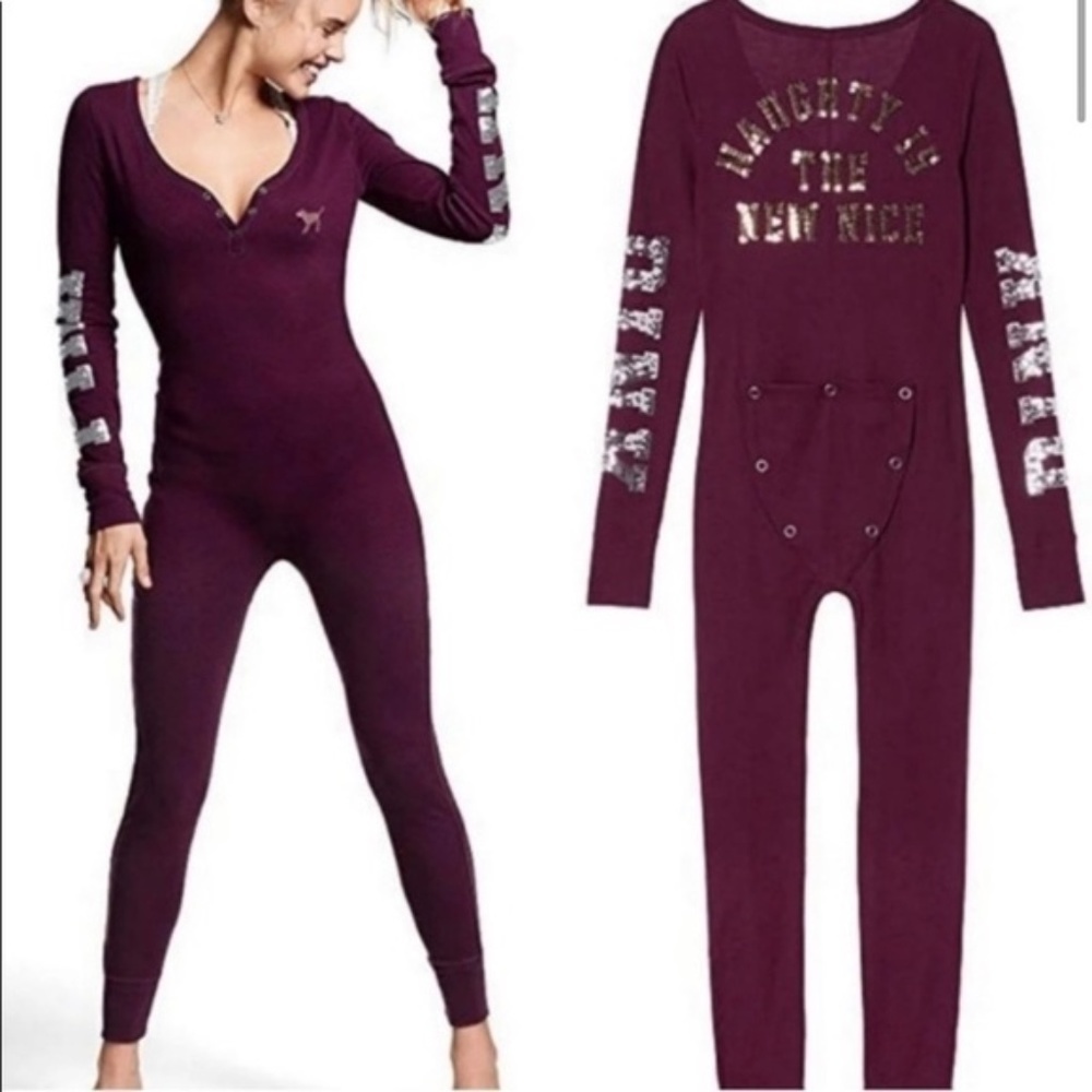 PINK Victoria’s Secret Limited Edition “Naughty Is The New Nice” Thermal Pajama